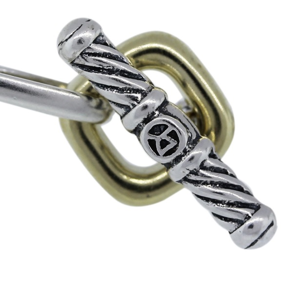 David Yurman Sterling Silver and 18k Gold Figaro Chain Necklace - Picture 3 of 7